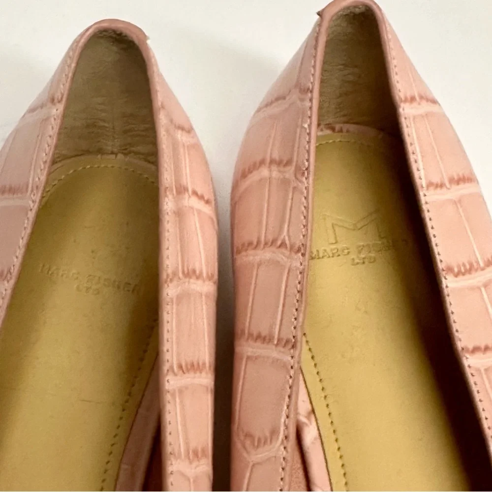 Marc Fisher Blush Croc-Embossed‎ Flats